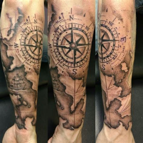 map tattoo leg|map tattoos for men.